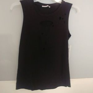 NWT Ezra distressed ripped shirt